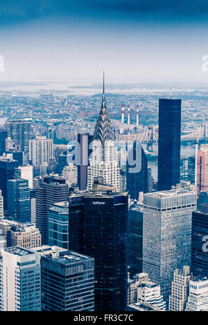 The Chrysler Building, East Side of Midtown Manhattan, New York City, USA. viewed from Empire State Building Stock Photo