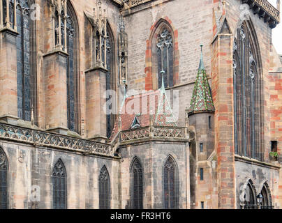detail of the St. Martins Church in Colmar, Alsace, France Stock Photo
