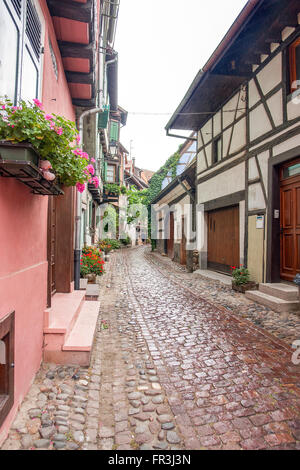 Idyllic scenery of Eguisheim, a village in Alsace, France Stock Photo