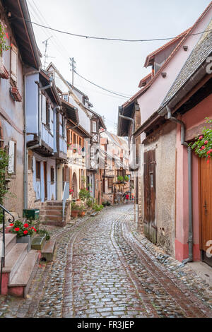 Idyllic scenery of Eguisheim, a village in Alsace, France Stock Photo