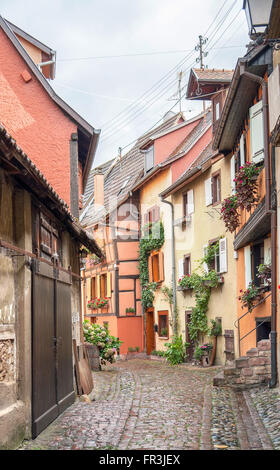 Idyllic scenery of Eguisheim, a village in Alsace, France Stock Photo