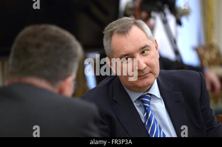 Russian Deputy Prime Minister Dmitry Rogozin during a cabinet meeting at the Kremlin March 16, 2016 in Moscow, Russia. Stock Photo