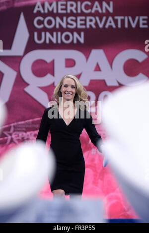Former White House press secretary Dana Perino during the annual American Conservative Union CPAC conference at National Harbor March 4, 2016 in Oxon Hill, Maryland. Stock Photo