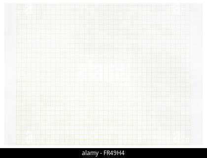 Paper sheet over a white background. Squared blank sheet of copybook. Stock Photo