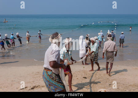 Seine fishing (seine-haul fishing) Stock Photo