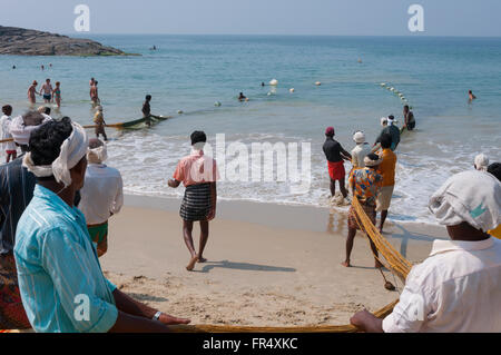 Seine-haul fishing of Kerala Stock Photo