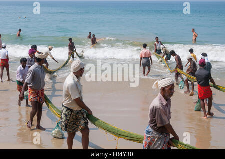 Seine-haul fishing of Kerala Stock Photo
