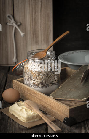 Components and accessories for baking cookies vertical Stock Photo