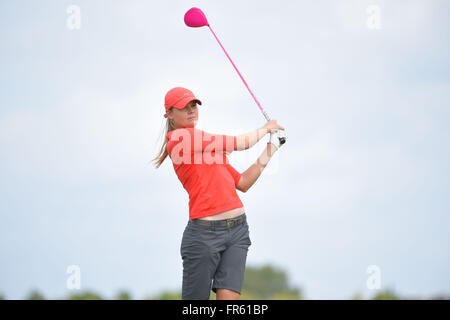 Daytona Beach, Florida, USA. 18th Oct, 2015. Maude-Aimee Leblanc during the final round of the Symetra Tour Championsip at LPGA International on Oct. 18, 2015 in Daytona Beach, Florida.ZUMA Press/Scott A. Miller © Scott A. Miller/ZUMA Wire/Alamy Live News Stock Photo