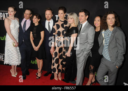 Aaron Paul, Michelle Monaghan, Sarah Jones, Hugh Dancy, Michelle Lee, Kyle  Allen arriving at The Path premiere at the Arclight Theatre in Los Angeles.  March 21, 2016.The Path - cast - producerCast