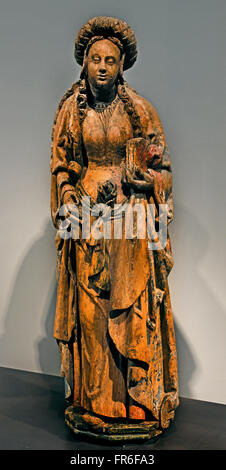 Sainte Martyre  - Holy Martyr XV 15th Century France French ( wood ) Stock Photo