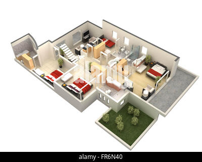 3D floor plan Stock Photo