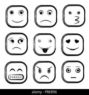 Set of emoticon icons Stock Vector