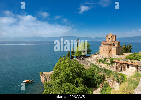 Republic of Macedonia, Lake Ohrid, the Church of St John of Kaneo Byzantine style of the XIIIth century Stock Photo