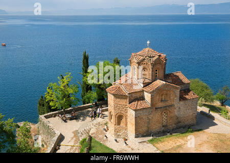 Republic of Macedonia, Lake Ohrid, the Church of St John of Kaneo Byzantine style of the XIIIth century Stock Photo