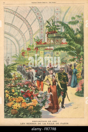 Paris exhibition 1900 The Greenhouses.  French illustrated newspaper Le Petit Parisien illustration Stock Photo