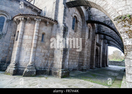 Colegiata Santa María a Real do Sar. Romanesque style century XII. Santiago de Compostela. Stock Photo