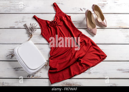 Keyhole neckline dress and shoes. Stock Photo