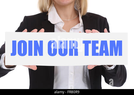 Businesswoman business concept with join our team jobs, job working recruitment employees career Stock Photo