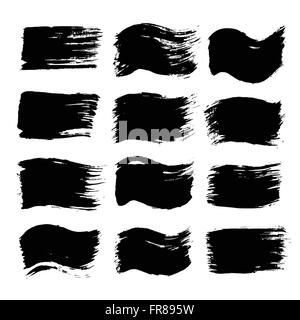 Black Painted Flags and Backgrounds Stock Vector