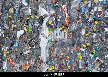 Bales of plastic bottles in separate ARPA - Alternative Recycling Paulo Afonso Stock Photo