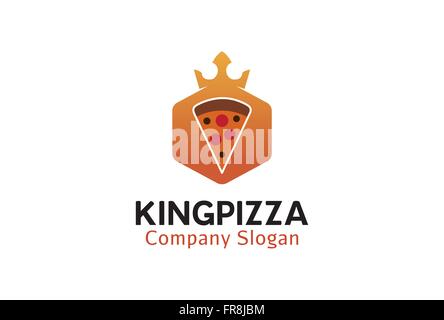 King Pizza Design Illustration Stock Vector