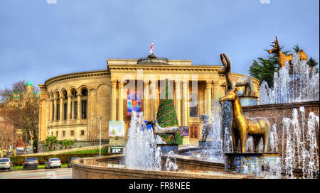 Kolkhida Fountain and Georgian Drama Theatre Lado Meskhishvili in Kutaisi Stock Photo