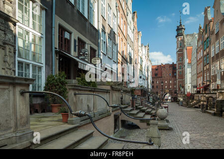 Afternoon on Mariacka street in Gdansk old town, Poland. Stock Photo