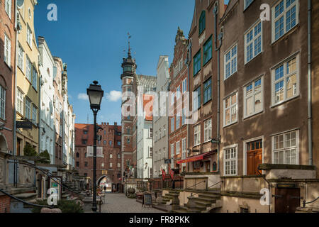 Afternoon on Mariacka street in Gdansk old town, Poland. Stock Photo