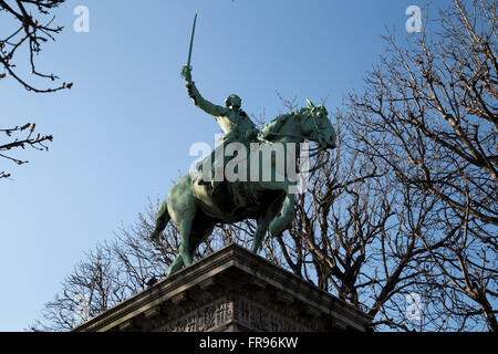 Statue of Major General Marquis Gilbert de Lafayette  in Paris France in winter Stock Photo