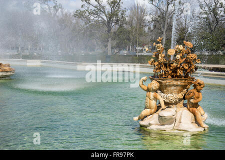 fountain of the goddess ceres parterre in the garden of the palace of Aranjuez in Spain Stock Photo