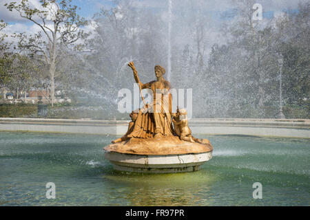 fountain of the goddess ceres parterre in the garden of the palace of Aranjuez in Spain Stock Photo