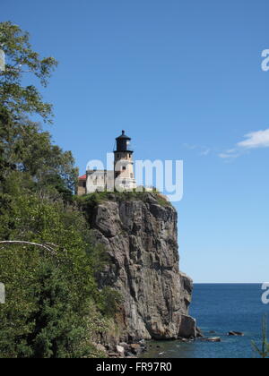 Split Rock Lighthouse on the North Shore of Lake Lake Superior Stock Photo