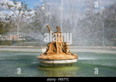 fountain of the goddess ceres parterre in the garden of the palace of Aranjuez in Spain Stock Photo