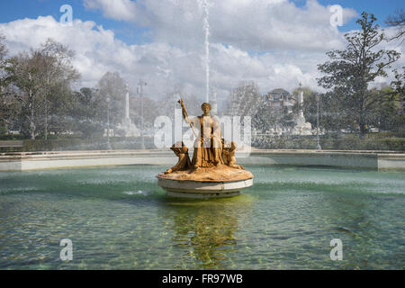 fountain of the goddess ceres parterre in the garden of the palace of Aranjuez in Spain Stock Photo