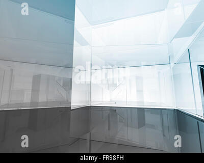 open space, clean room with shapes in 3d, business space, hospitals or art gallery Stock Photo