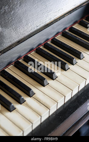 Close up of the keys on an upright piano Stock Photo