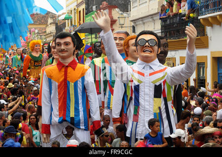 Carnival in Olinda - Meeting of the Dolls Giants at Rua Sao Bento Stock Photo