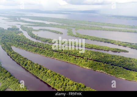 Aerial view of the National Park Anavilhanas Stock Photo