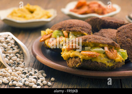 Acarajé and their ingredients Stock Photo