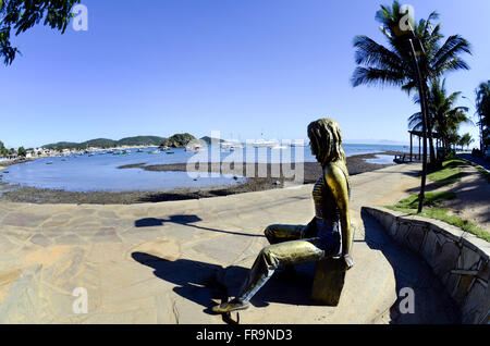 Sculpture Brigitte Bardot in natural size in the Orla Bardot opened in 1999 Stock Photo