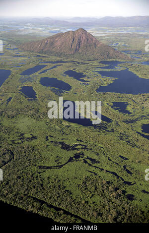Aerial views of the Morros Chane in PRNP Eliezer Batista on the right bank of the Paraguay River Stock Photo