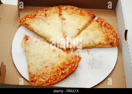 Cheese Pizza in a Take Out Box Stock Photo