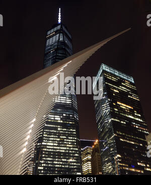 Oculus transportation hub at One World Trade Center at the 9/11 September 11 Memorial in New York City, New York, USA Stock Photo