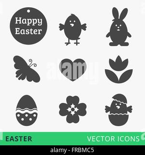 Easter signs vector web icons Stock Vector