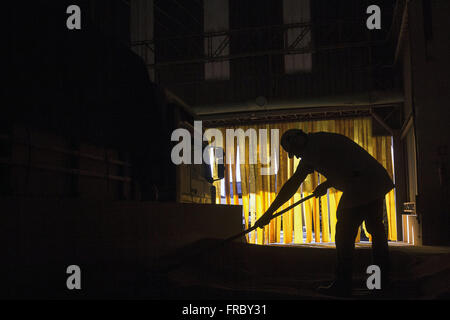 Inside View mill and flour industry Stock Photo