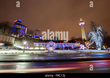 City of Niagara Falls in winter Stock Photo
