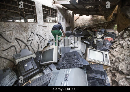 NGO non-governmental organization that is collecting and recycling of electronic waste Stock Photo