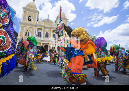 Presentation of the group Maracatu Cambinda the New Forest in folkloric party Maracatu Rural Stock Photo