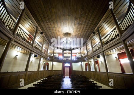 Inside view of the Minerva Theatre in Street President Pessoa - construction 1859 Stock Photo